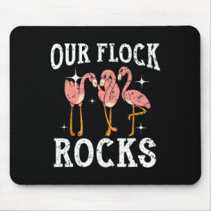 Our Flock Rocks Flamingo Family Group Vacation Mat Mouse Pad