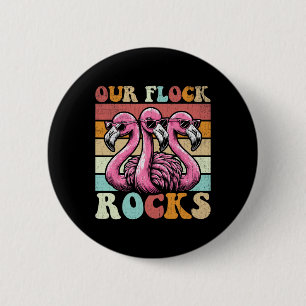 Our Flock Rocks Flamingo Matching Family Vacation 6 Cm Round Badge