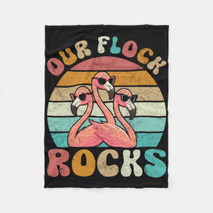 Our Flock Rocks Flamingo Matching Family Vacation Fleece Blanket