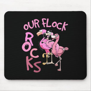 Our Flock Rocks Flamingo Matching Family Vacation Mouse Pad