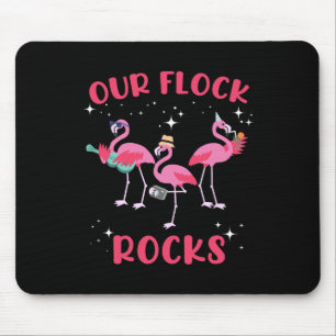 Our Flock Rocks Flamingo Matching Family Vacation Mouse Pad