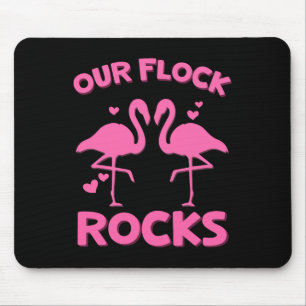Our Flock Rocks Flamingo Matching Family Vacation Mouse Pad