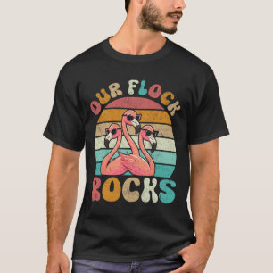 Our Flock Rocks Flamingo Matching Family Vacation  T-Shirt