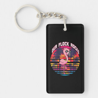 Our Flock Rocks Flamingo Mother's Day Key Ring