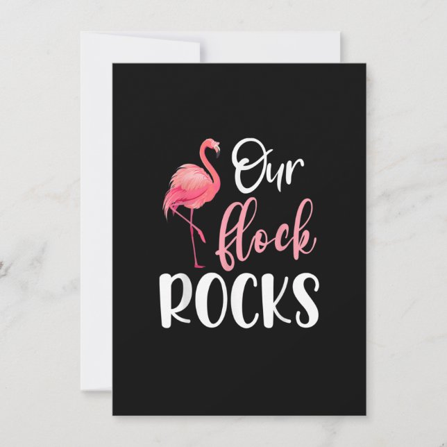 Our Flock Rocks Flamingo Mother's Day Matching Fam Invitation (Front)