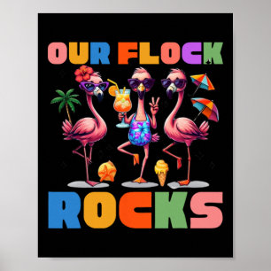 Our Flock Rocks Flamingo Summer Vacation Family Ma Poster
