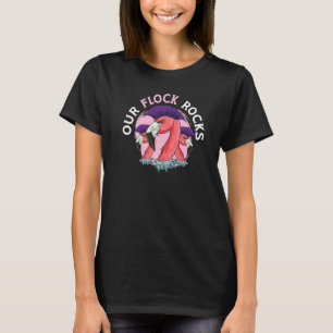 Our Flock Rocks Flamingo Whisperer Pink Feather Bi T-Shirt
