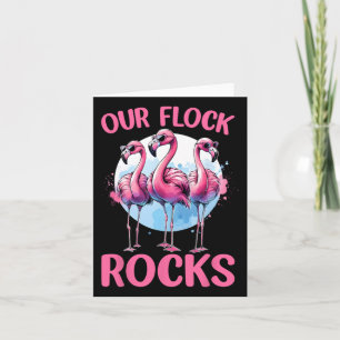 Our Flock Rocks Flamingos Lover Family Vacation Gr Card