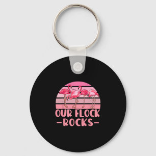 Our Flock Rocks Flamingos Lover Family Vacation Gr Key Ring
