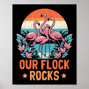 Our Flock Rocks Flamingos Lover Family Vacation Gr Poster