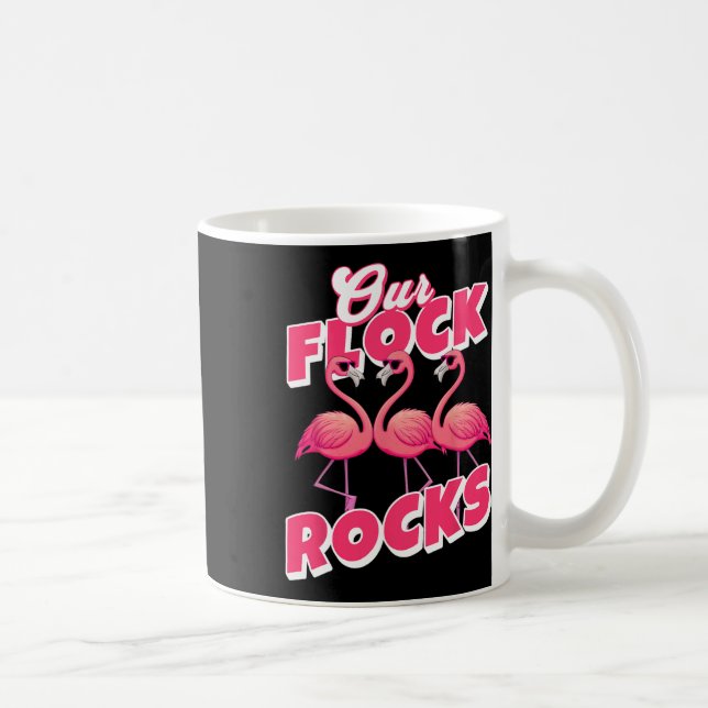 Our Flock Rocks Funny Flamingo Matching Family Vac Coffee Mug (Right)