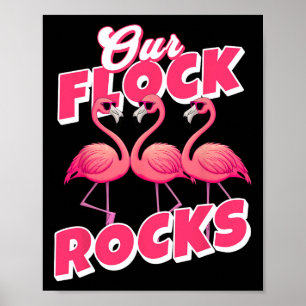 Our Flock Rocks Funny Flamingo Matching Family Vac Poster