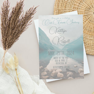 Our Forever Journey Modern Wedding Invitation