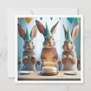 Our funny bunny, bunny birthday invitation
