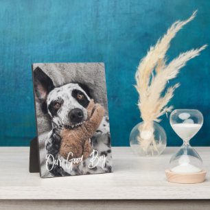 Our Good Boy Custom Dog Photo  Plaque