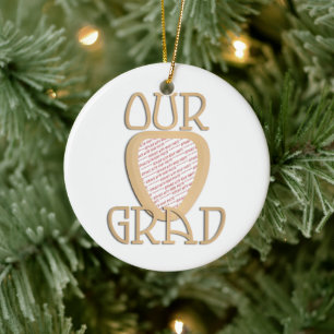 OUR GRAD - Gold Photo Frame Ceramic Ornament