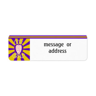 OUR GRAD School Colours Purple&Gold    'ZOOM' Fram Return Address Label