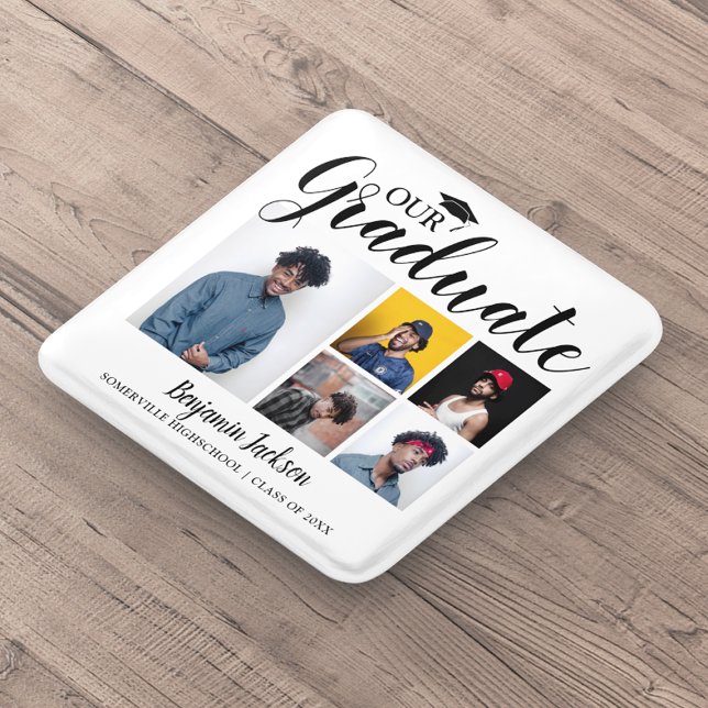 Our Graduate | 5 Photo Graduation  15 Cm Square Badge (Creator Uploaded)