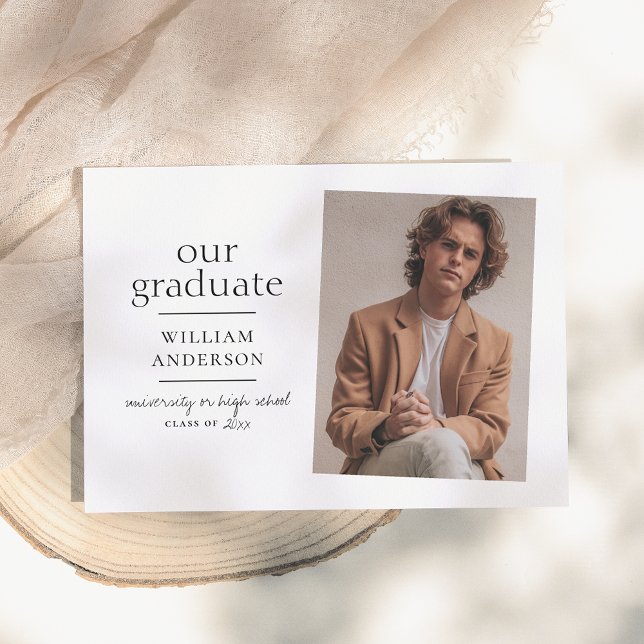 Our Graduate Simple Photo Graduation Announcement (Creator Uploaded)