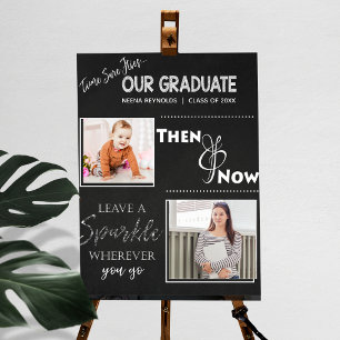 Our Graduate Then & Now Graduation Photo Poster