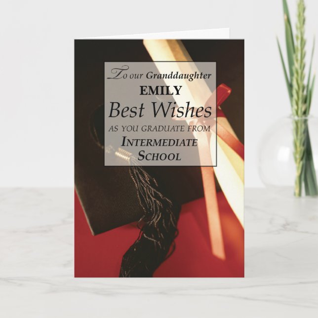 OUR Granddaughter Graduate of Intermediate School Card (Front)