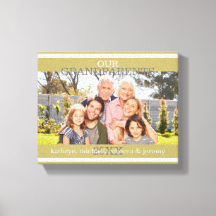 Our Grandparents Photo with GrandChildren Names Canvas Print
