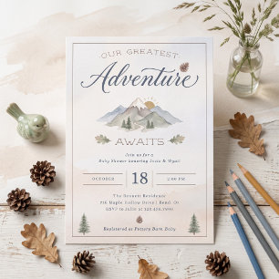 Our Greatest Adventure Awaits Baby Shower Invitation