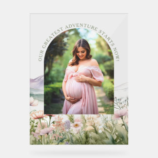 Our greatest adventure baby shower Acrylic Sign