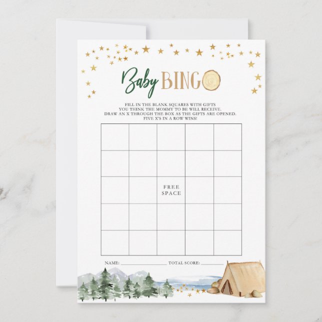 Our Greatest Adventure Baby Shower Bingo Game Invitation (Front)