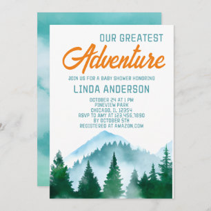 Our Greatest Adventure Baby Shower Invitation
