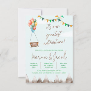 Our Greatest Adventure Gender Neutral Baby Shower Invitation