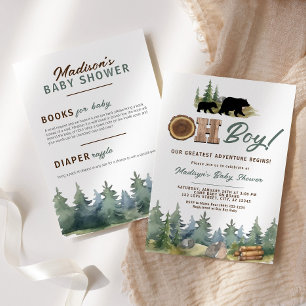 Our Greatest Adventure Mama Bear Baby Shower Invitation