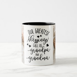 Our Greatest Blessings Call us Grandpa & Grandma Two-Tone Coffee Mug