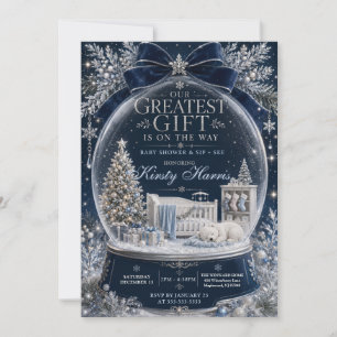 Our Greatest Gift Is On the Way Winter Baby Shower Invitation
