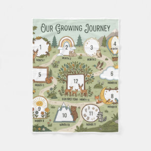 Our Growing Journey Family Milestone Map Fleece Bl Blanket