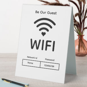 Our Guest Wifi Password Table Tent Sign