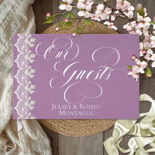 Our Guests Lace - Lavender Foil Guestbook