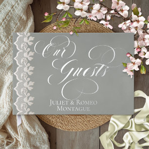 Our Guests Lace - Sage Foil Guestbook
