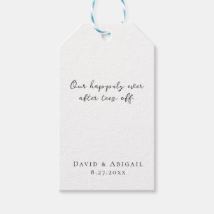 'Our Happily Ever After Tees Off' Wedding Custom Gift Tags