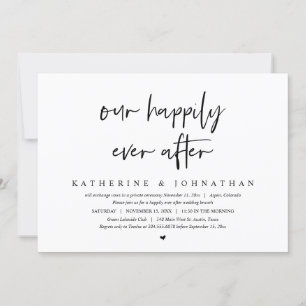 Our Happily Ever After, Wedding Elopement Brunch Invitation