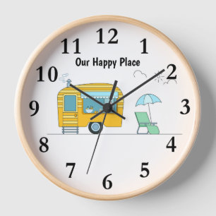 Our Happy Place large Wall Clock