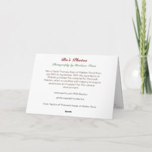 **Our Hearts are Warm and Cheery: Walden Pond card