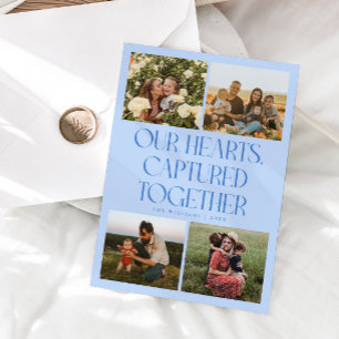 Our Hearts Icy Blue Multi Photo Valentines Day Holiday Card
