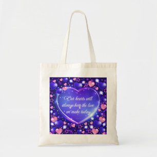 Our hearts keep the love tote bag