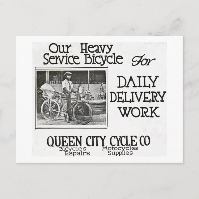 Our Heavy Service Bicycle - Vintage Americana Postcard (Front)