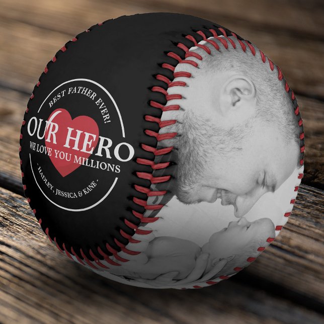 Our Hero Dad | Best Dad Ever Photo Collage Baseball (Creator Uploaded)