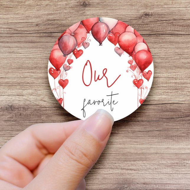 Our, His, Her Favourite Snack Bridal Shower Favour Classic Round Sticker (Creator Uploaded)