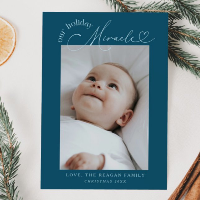 Our Holiday Miracle Teal Birth Announcement (Creator Uploaded)