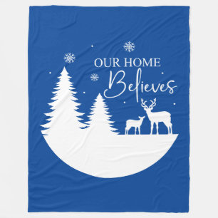 Our Home Believes Winter Scene Fleece Blanket