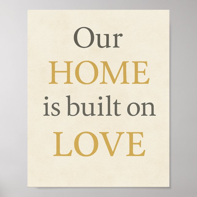 Our Home is Built on Love – Inspirational Wall Art (Front)